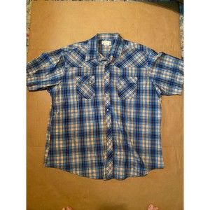 Wrangler Western Shirt Mens 2XL  Pearl Snap Plaid Lot of 3